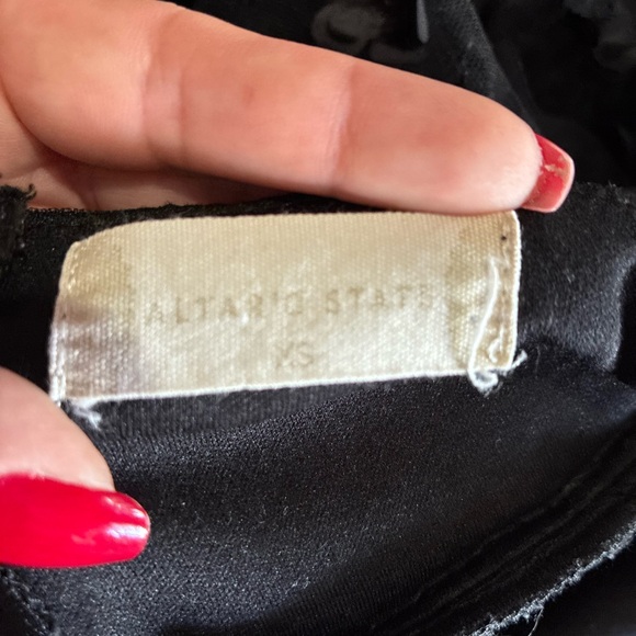 Altar’d State Black Floral Appliqué Tulle Mini Dress XS Whimsygoth Fairy - Picture 3 of 3